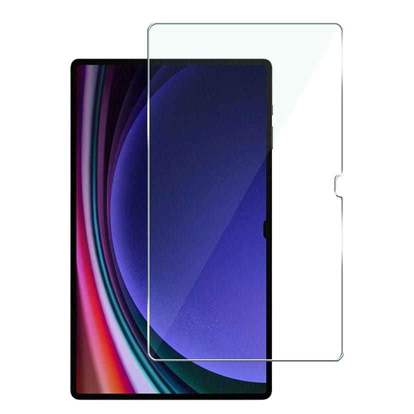 9eight5 screen protector for Samsung Galaxy Tab S9 FE 10.9 inch (2023), showing clear protective film over tablet screen.