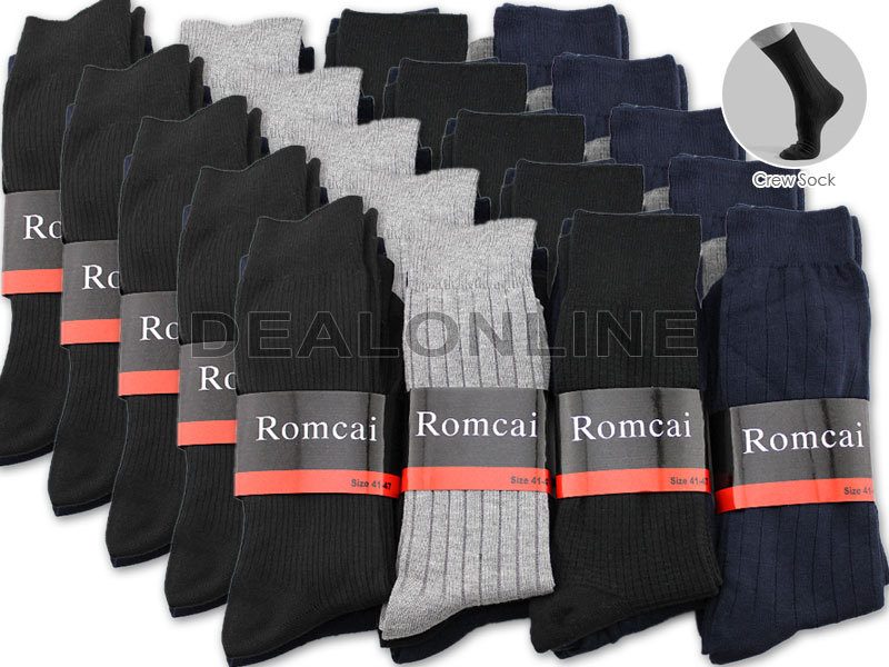 Set of 60 dealonlinenz business crew socks, white dress socks for professional footwear, shown in a neat bundle.