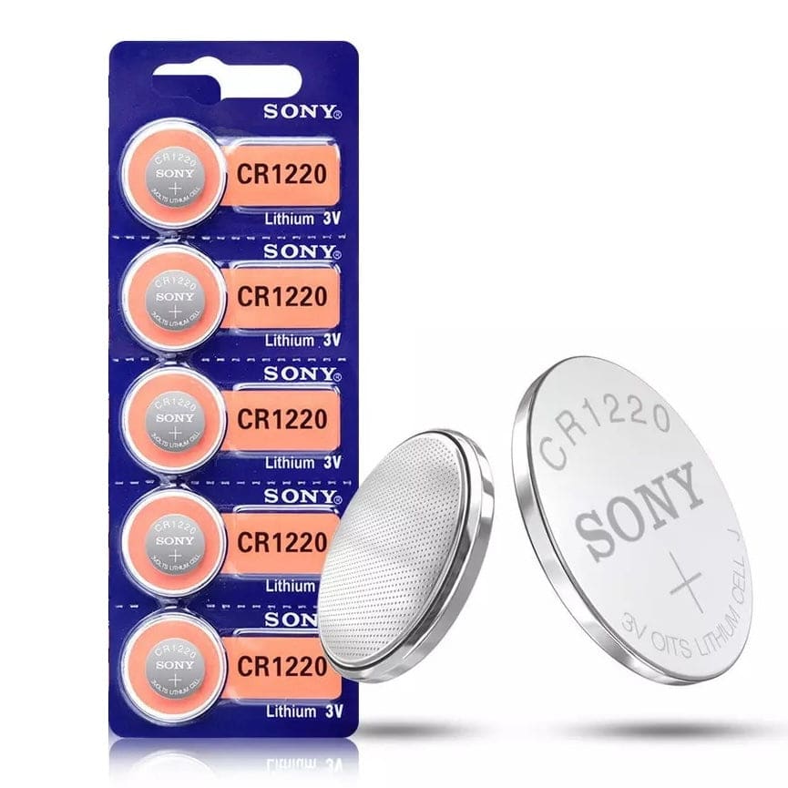 Five Sony CR1220 watch batteries in a pack, lithium coin cell batteries for watches, by That Watch Shop