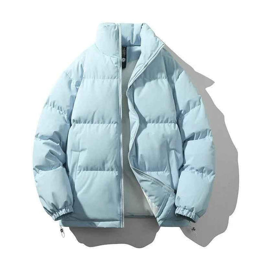 Black Stylish 3Sixty5 unisex Warm Couples' Down Coat, cozy and stylish jackets for cold weather, shown on a model.