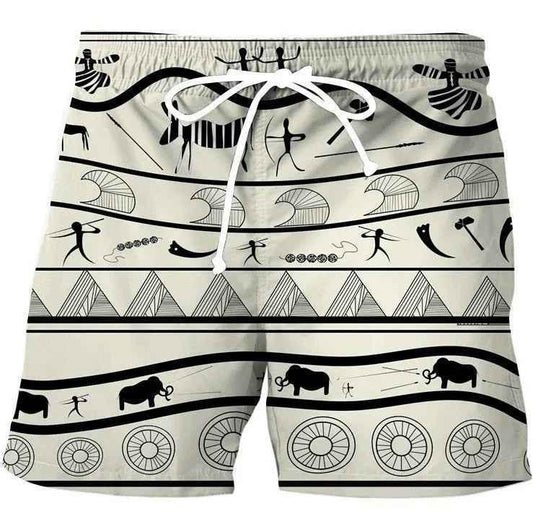 Stylish 3Sixty5 men's retro striped shorts with vintage design, featuring bold horizontal stripes and classic fit.