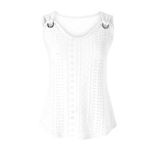 Black Essential Seamline Tank for Women by Stylish 3Sixty5, featuring a sleek, fitted design and comfortable sleeveless style.