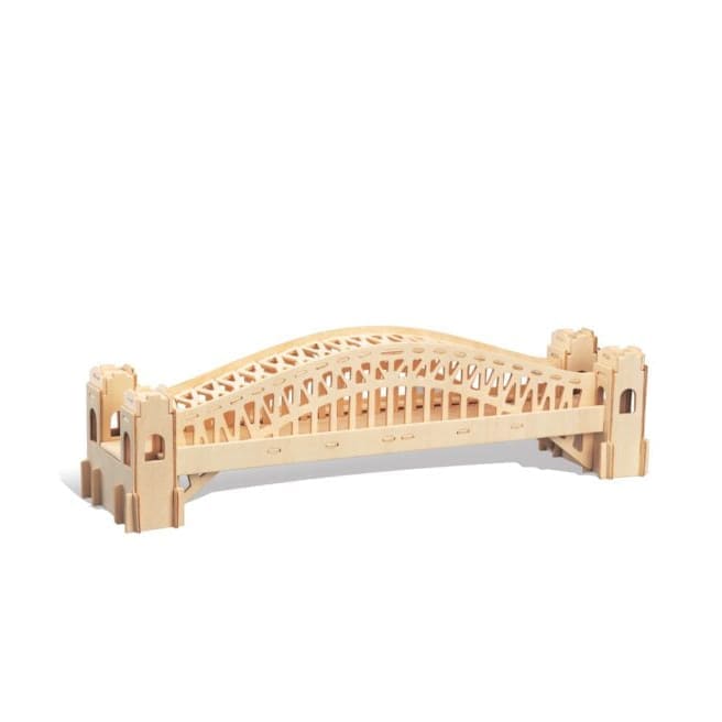 3D puzzle of Sydney Bridge by 9eight5, showing detailed miniature replica with intricate structure and vibrant colors.