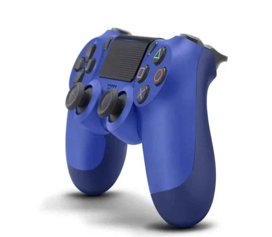 Blue PS4 gaming controller by TechPlus with dual analog sticks and ergonomic design for comfortable gameplay.