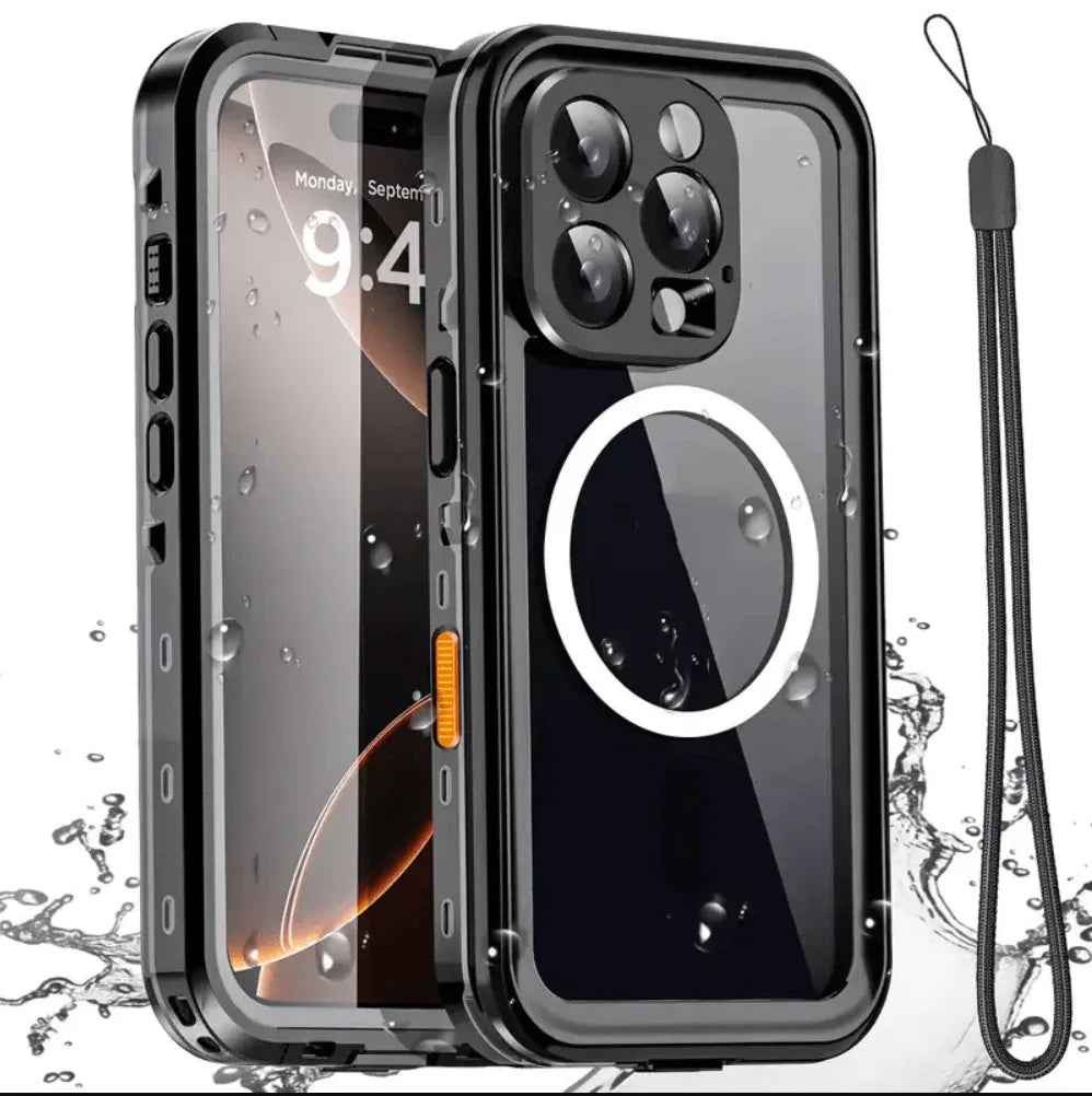 Techplus Redpepper waterproof MagSafe case for iPhone 16 Pro Max, shockproof and protective with vibrant red color.