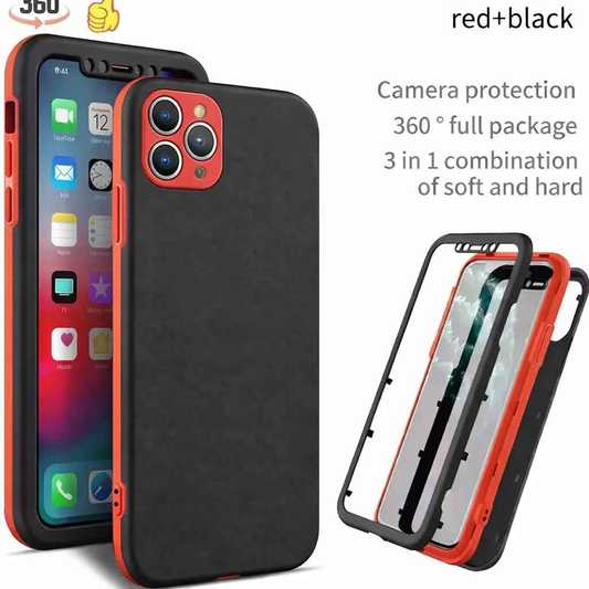 Techplus iPhone 12 Pro Max 360-degree case with 3-piece full body protection cover, showing the sleek mobile phone case design.