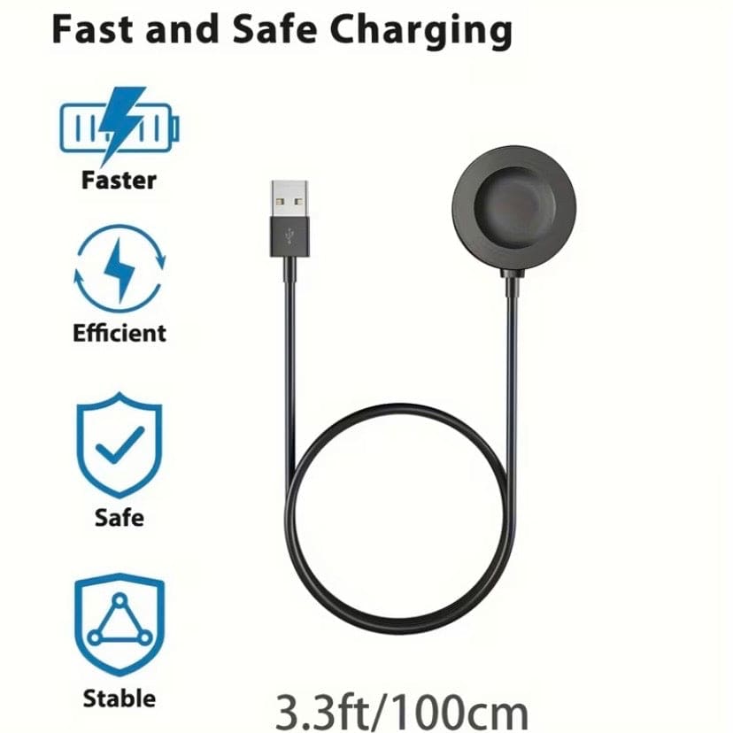 Black Huawei Watch charger dock from That Watch Shop, compatible with Huawei smartwatches, featuring a sleek charging station design.