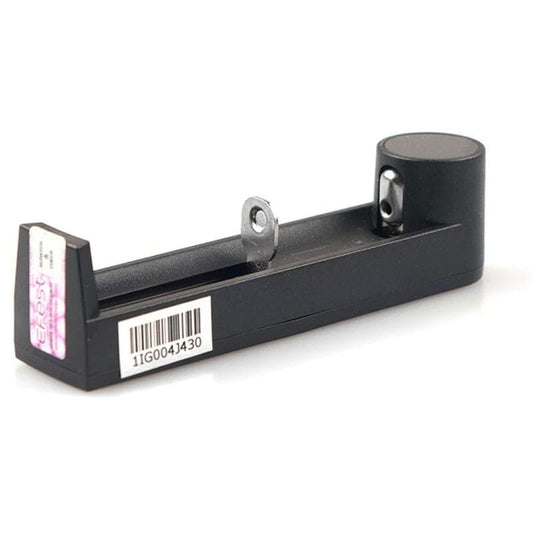 Efest Slim K1 battery charger for rechargeable batteries, black compact charger with LED indicator lights.