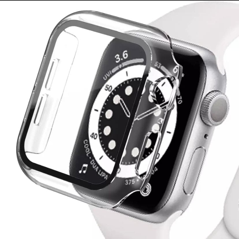 Clear protective case for Apple Watch Series 3 42mm, designed to shield the watch while showcasing its design.