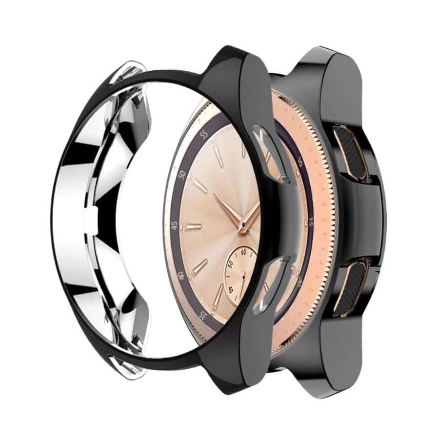 Black protective watch case for Samsung Galaxy Watch 4 (44mm), designed to shield and enhance the smartwatch.