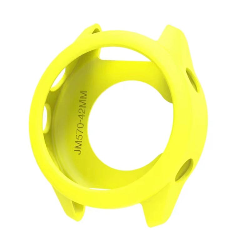 Yellow protective watch case for Garmin Forerunner 570 (42mm), designed to shield and enhance the smartwatch.