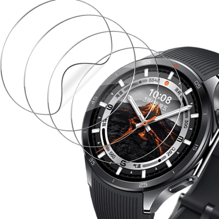 Hydrogel screen protector for Oppo Watch X2, pack of 6, by That Watch Shop, showing the clear protective film on the watch screen.
