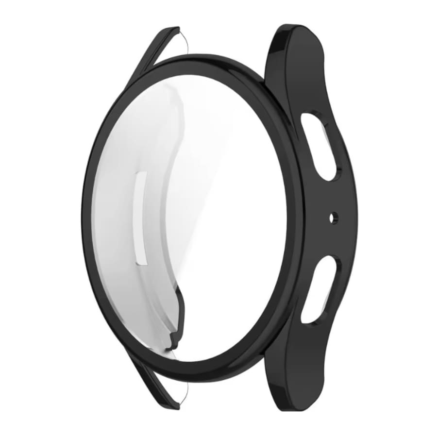 Black protective watch case with screen protector for Samsung Galaxy Watch 7 44mm, made by That Watch Shop, shown on a watch.