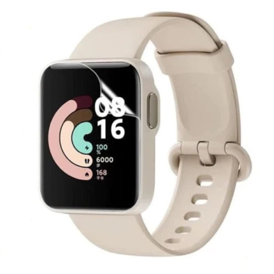 Hydrogel screen protector for Xiaomi Mi Watch Lite in a pack of 6, designed to protect the watch screen from scratches and impacts.