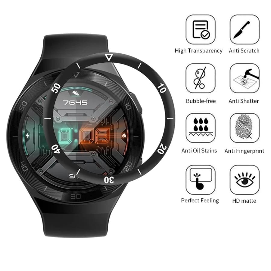 Huawei GT 2e Sport watch screen protector by That Watch Shop, clear protective film covering the watch face.