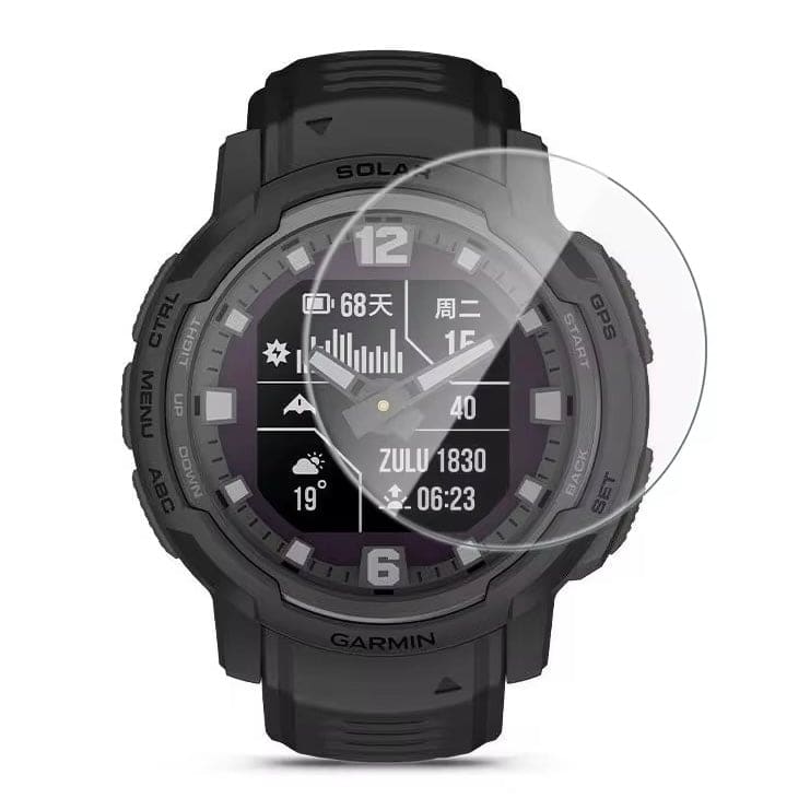 Garmin Instinct Crossover watch screen protector from That Watch Shop, clear protective film on smartwatch display.