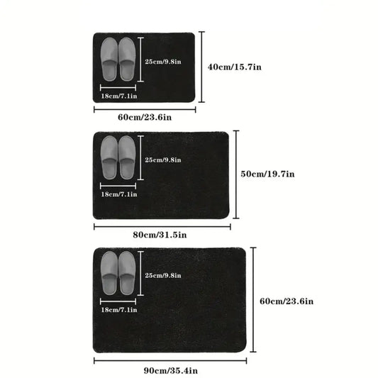 Thick Absorbent Bathroom Mat – Non-Slip Solid Colour Floor & Door Mat (5 colours available) Habicare