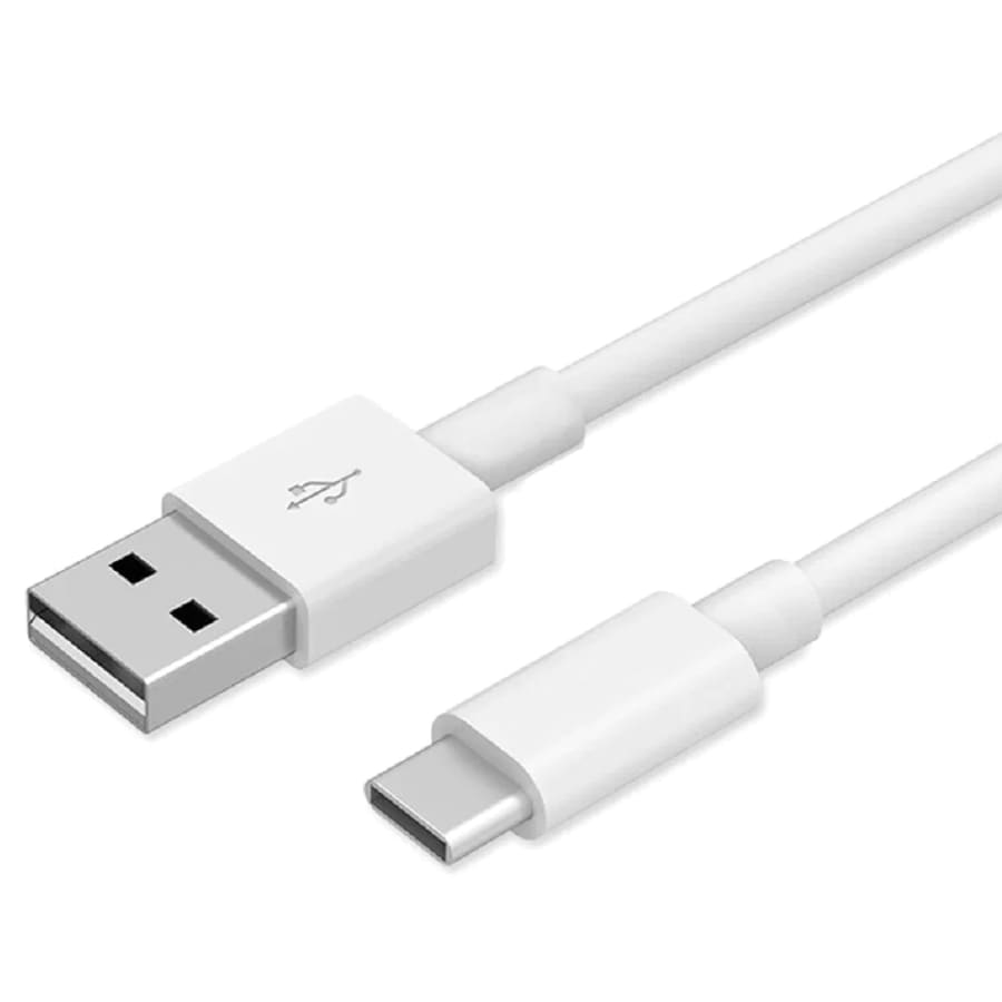 9eight5 USB to Type-C 1m cable showing red and black braided design connected to electronic devices.