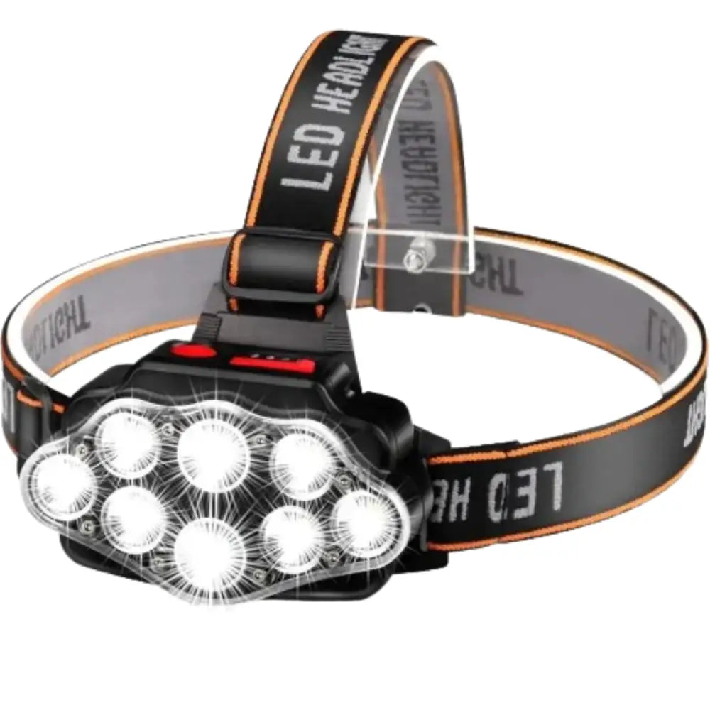 Habicare Ultra Bright LED Headlight SS with waterproof IPX4 rating, featuring adjustable strap and bright illumination for outdoor activities.