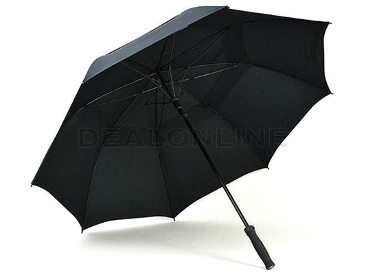 Black Double-Canopy Umbrella Windproof 150CM Large Auto-Open +Cover dealonline.co.nz