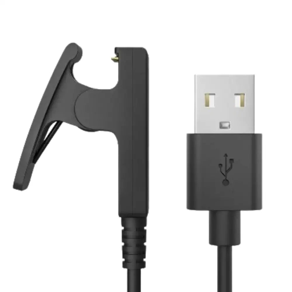 Habicare TWS USB charger for Garmin Lily and Forerunner series smartwatches, compact charging accessory in black