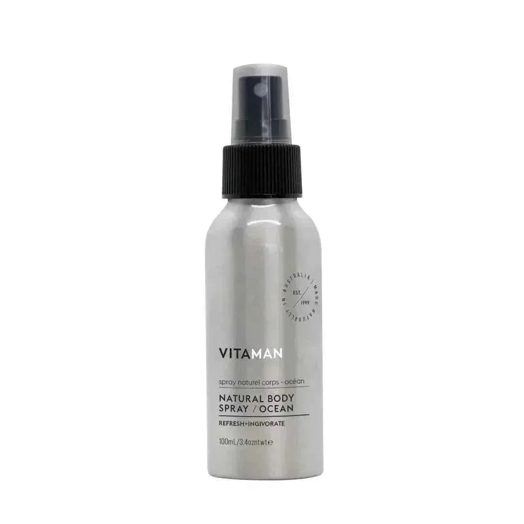 VITAMAN Australia Natural Ocean Body Spray 100ml, refreshing scent, spray bottle, suitable for daily body refreshment.