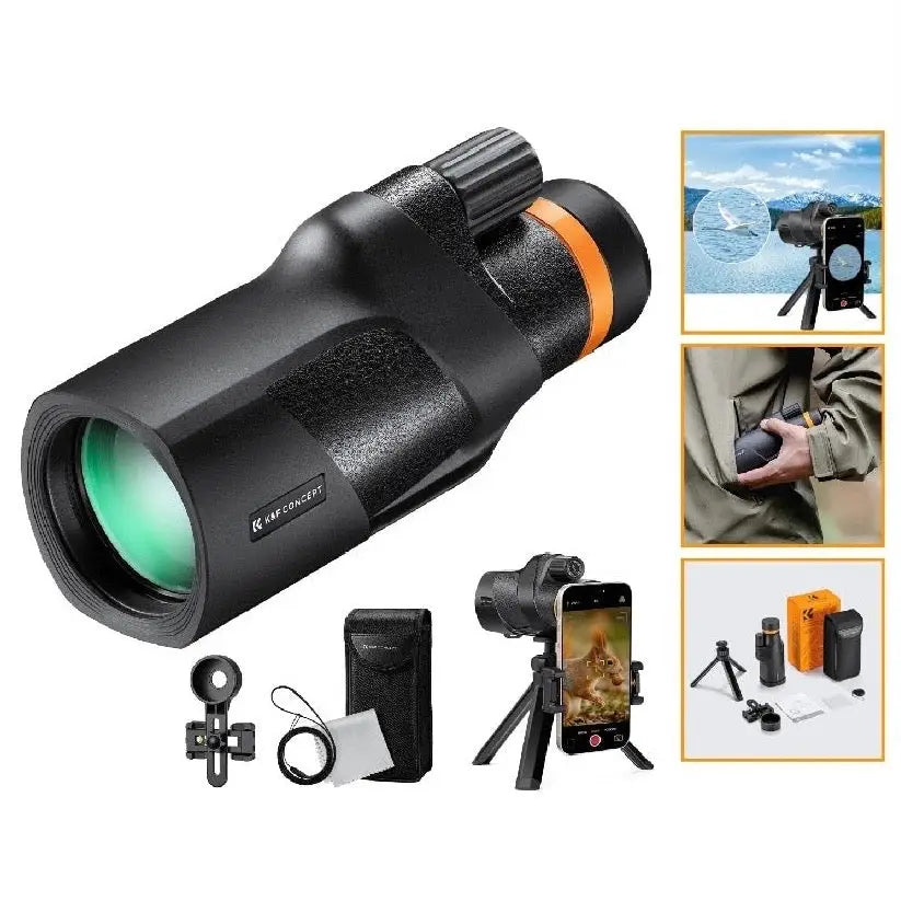 Habicare waterproof monocular SS with compact design and rubberized grip, ideal for outdoor observation and travel use.