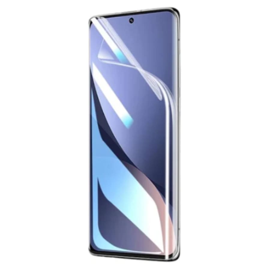 Two 9eight5 hydrogel screen protectors for Xiaomi 12 smartphone, clear and protective film to prevent scratches.
