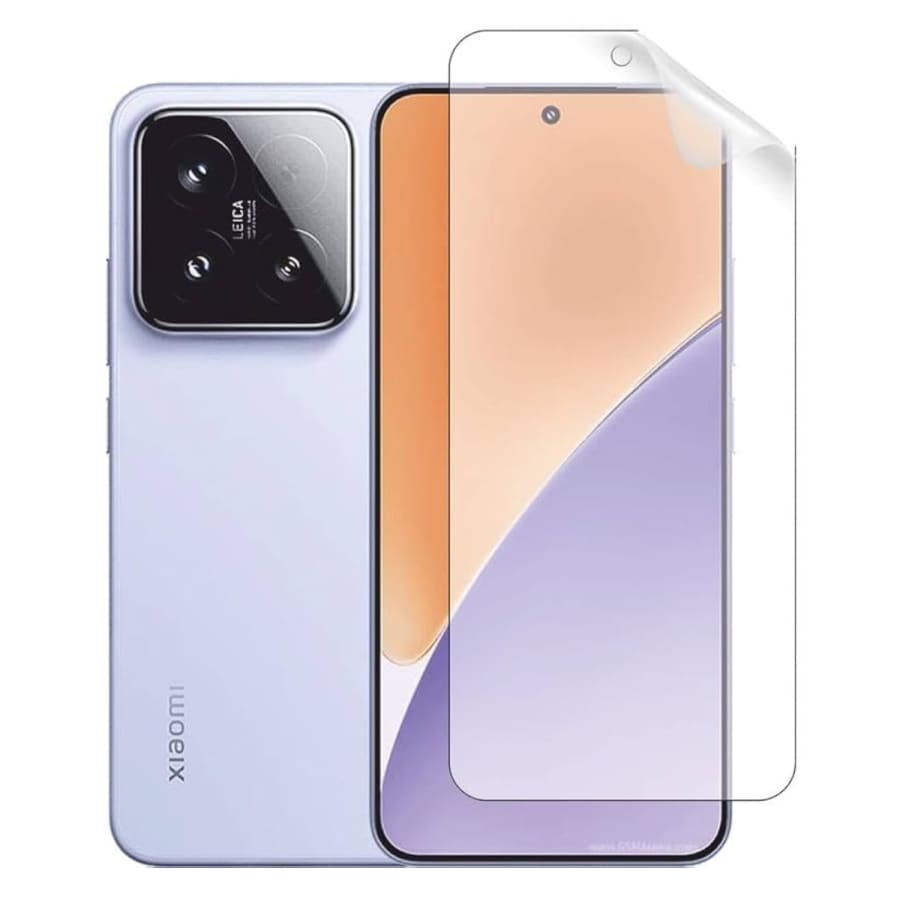 Two 9eight5 hydrogel screen protectors for Xiaomi 15 smartphone, showing clear, flexible screen protection in packaging.