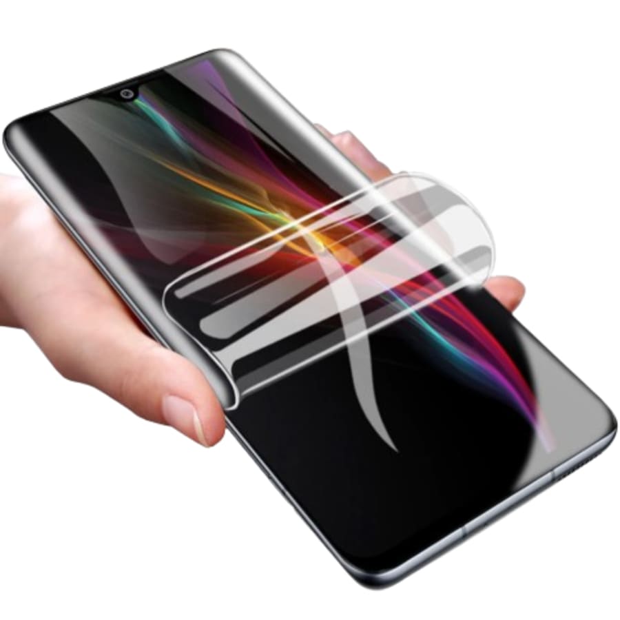 Two 9eight5 hydrogel screen protectors for Xiaomi Black Shark 4S gaming phone, showing clear, flexible protective film.
