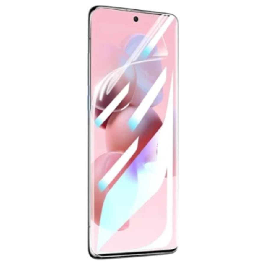 Hydrogel screen protector for Xiaomi Civi 1S by 9eight5, showing the clear, flexible film covering the phone screen.