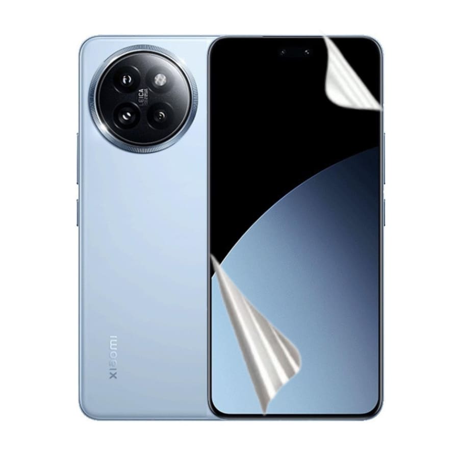 Hydrogel screen protector for Xiaomi Civi 4 Pro by 9eight5, showing a clear, flexible film covering the smartphone screen.