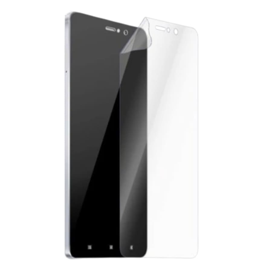 Hydrogel screen protector for Xiaomi Mi 5s Plus by 9eight5, showing clear, flexible film covering the phone screen.
