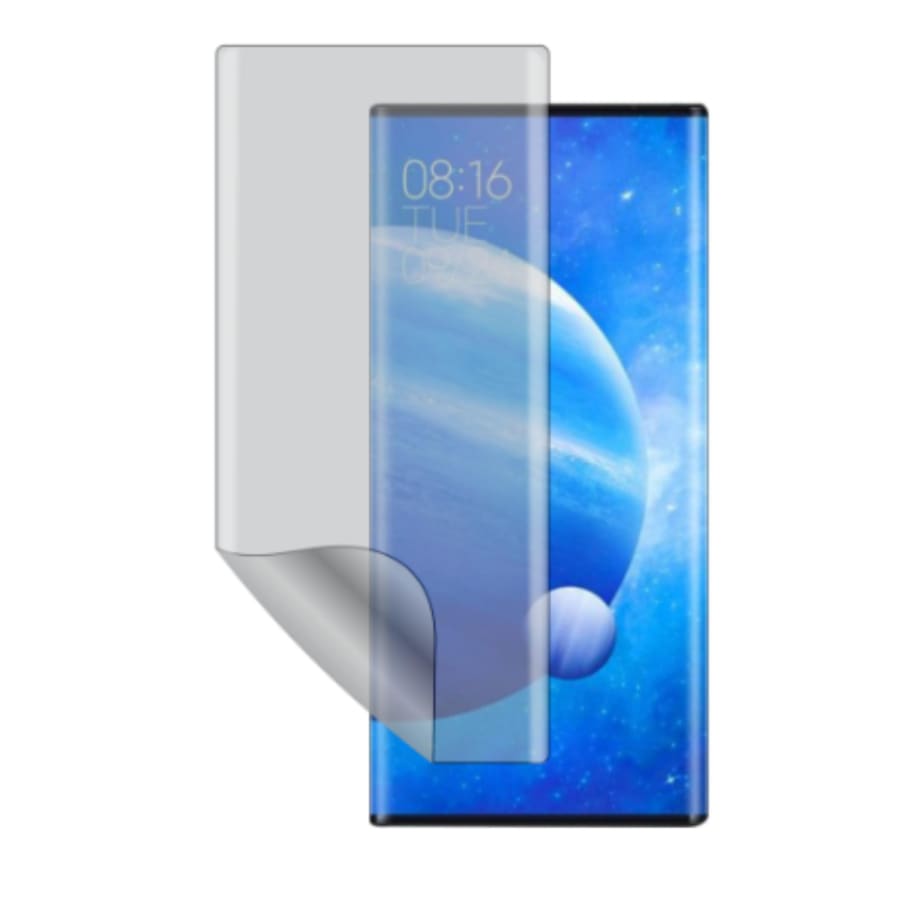 Hydrogel screen protector for Xiaomi Mi MIX Alpha by 9eight5, pack of 2, showing the flexible, transparent protectors.