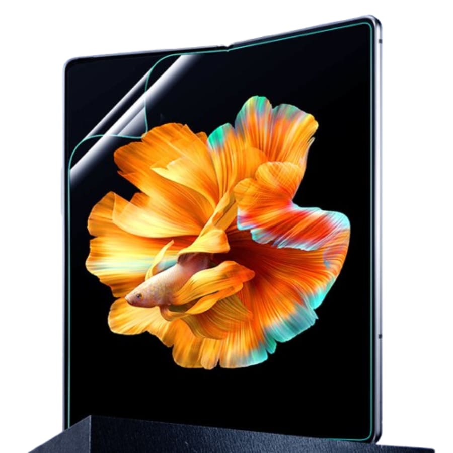 Hydrogel screen protector for Xiaomi Mi MIX Fold by 9eight5, showing the flexible film covering the foldable display.