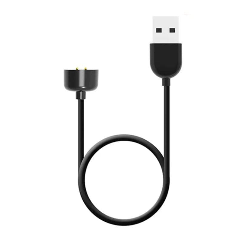 USB charger for Xiaomi Mi Smart Band 5, 6, and 7, featuring a compact design and Anker USB-C cable for easy charging.
