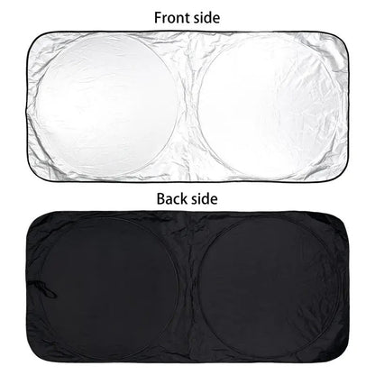 Large Silver Car Sunshade Foldable Double-Circle dealonline.co.nz