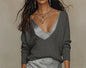 Casual Womens Knit Top and Skirt Set