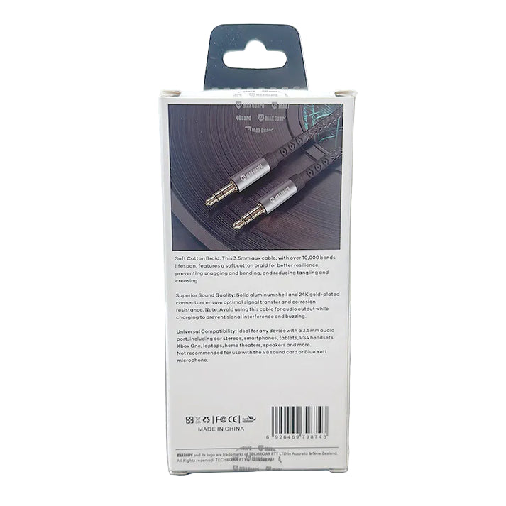 Maxguard 1.2m Plug and Play Aux 3.5mm Cable MA01 9eight5