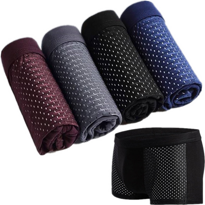 Men's Modal Boxer Shorts — Breathable Mesh Mid-Waist Underwear | Single & 4-Pack