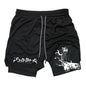 Anime Print Double Layer Casual Shorts