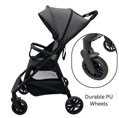 Roam Compact Travel-Friendly Stroller with Extended Canopy - BLACK