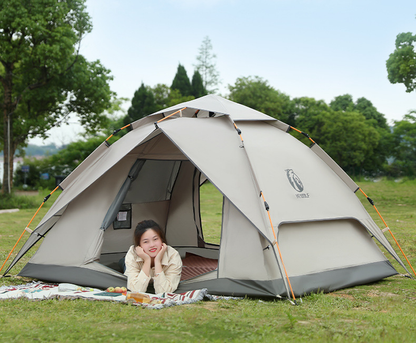 Double Layer Camping Tent Waterproof Pop-up Tent 3-4 Person ECOTREK