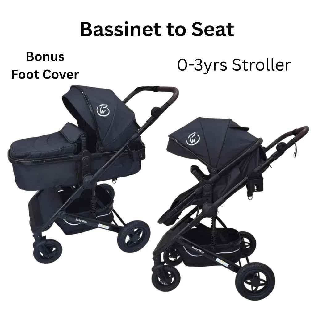 Preorder - Evolve 3 in 1 Stroller + Bassinet + i-Size Capsule Travel System with Sunshade Sets and Mattress + Food Tray