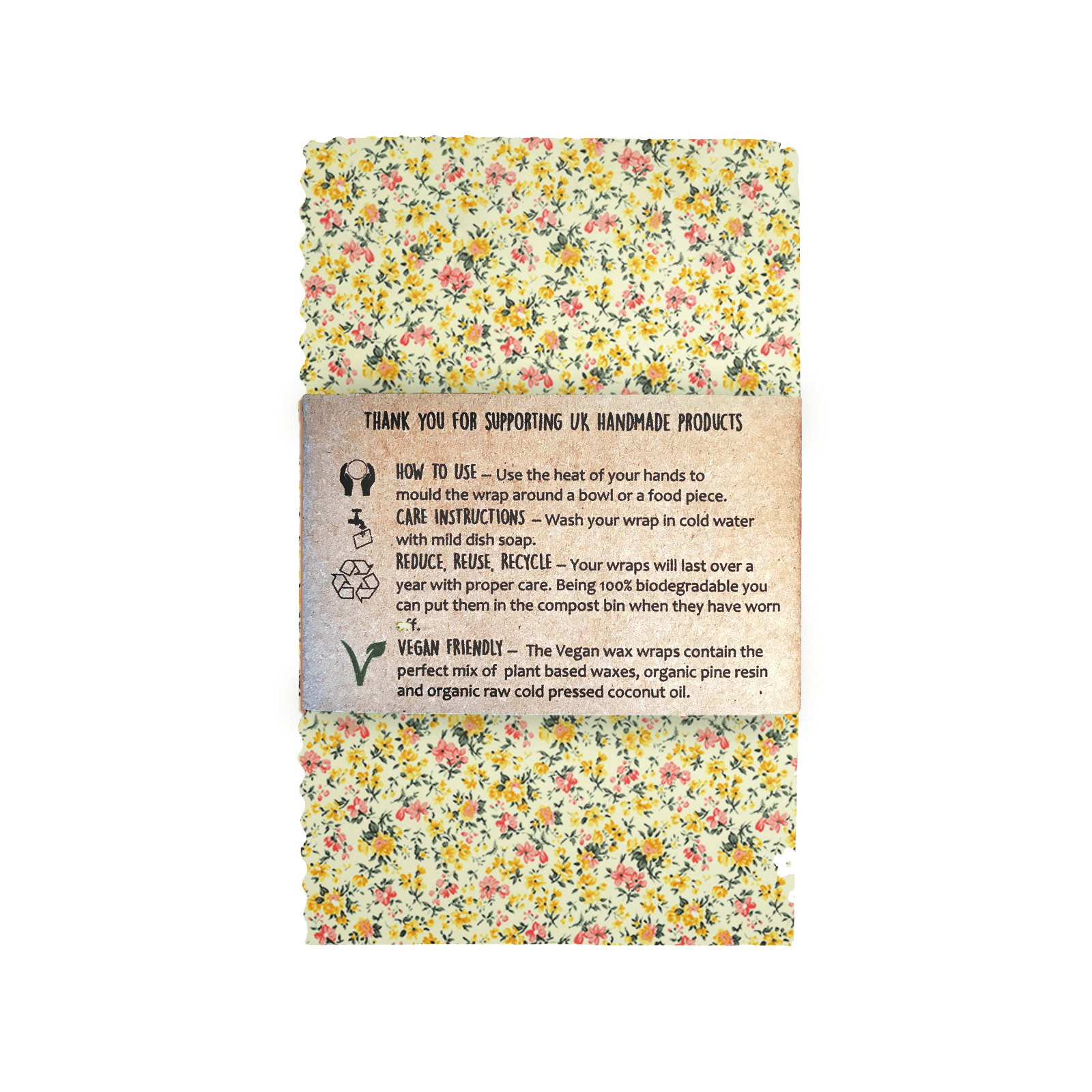 Reusable Vegan Eco Food Wraps (4 Per Pack)-3