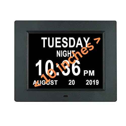 10" Digital Calendar Day Clock - for Dementia and Alzheimer’s Patients (Black)