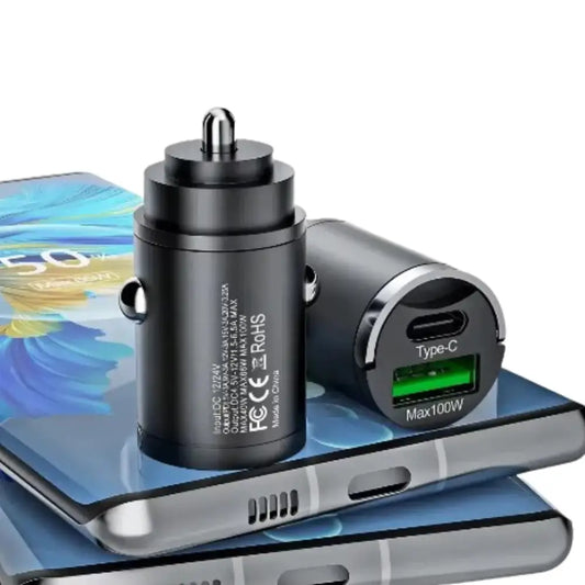 100W Mini USB-C Fast Car Charger Adapter Habicare