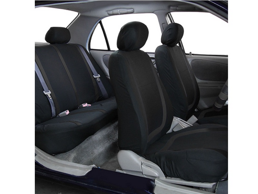 Car Seat Cover 5 Seater Full Set Front Rear Cushion Mat Protecto Polyester BLACK dealonline.co.nz