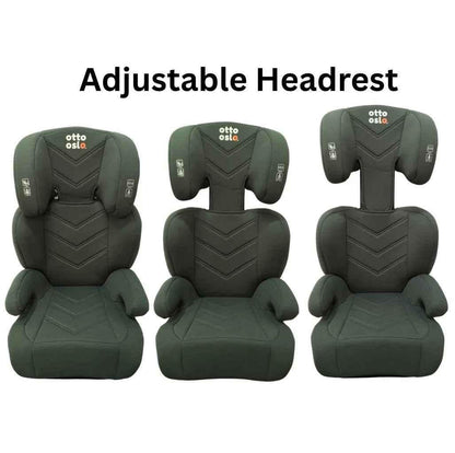 Zen i-Size Booster Car Seat with Isofix and Adjustable Headrest - GREEN