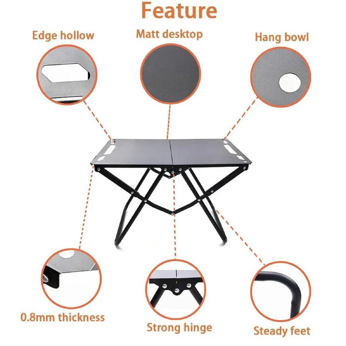ECOTREK Modular Folding Camping Table – 58cm Portable Outdoor Table ZF10312 ECOTREK